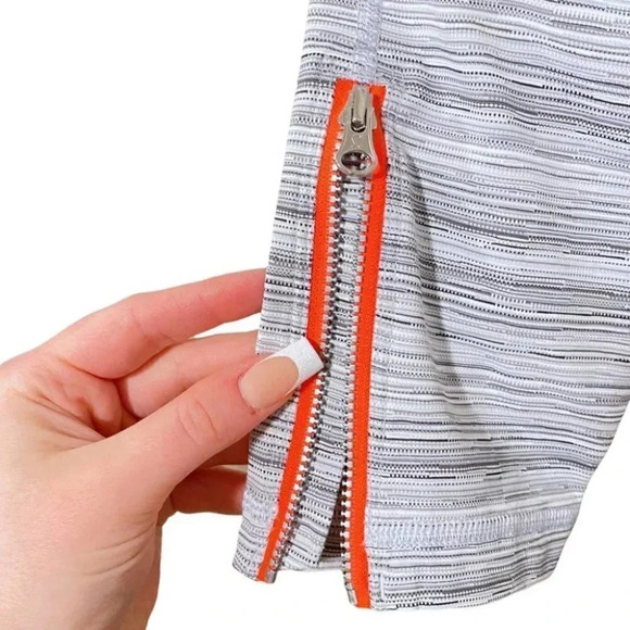 Lululemon High Times Crop Leggings in Silver Fox Coral Pink Zipper Small - Picture 7 of 11